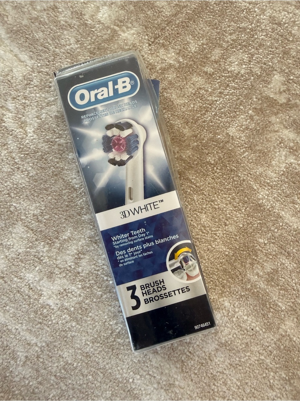 NEW Oral-B 3D White Replacement Brush Heads - 2 Pack (Blue/White)